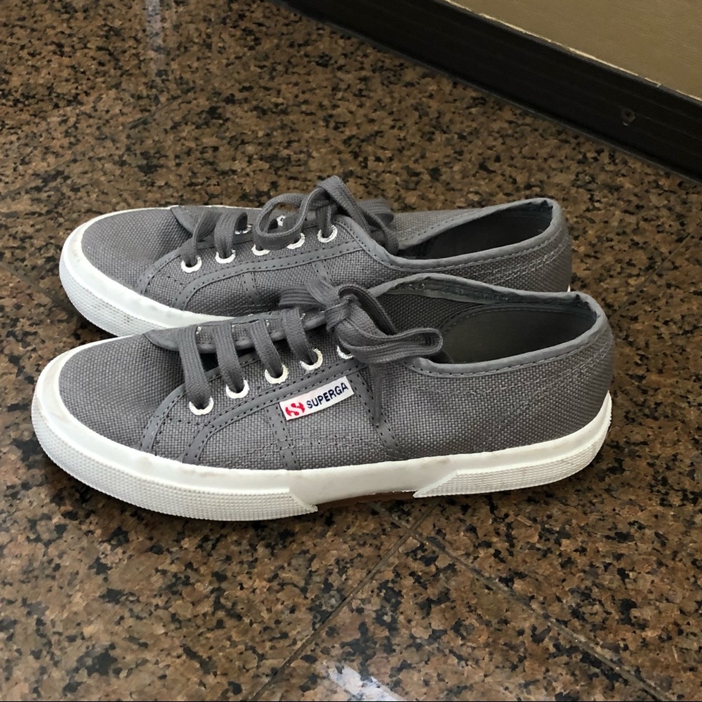 Superga Perfleaw Lace Up Sneakers Gray Canvas